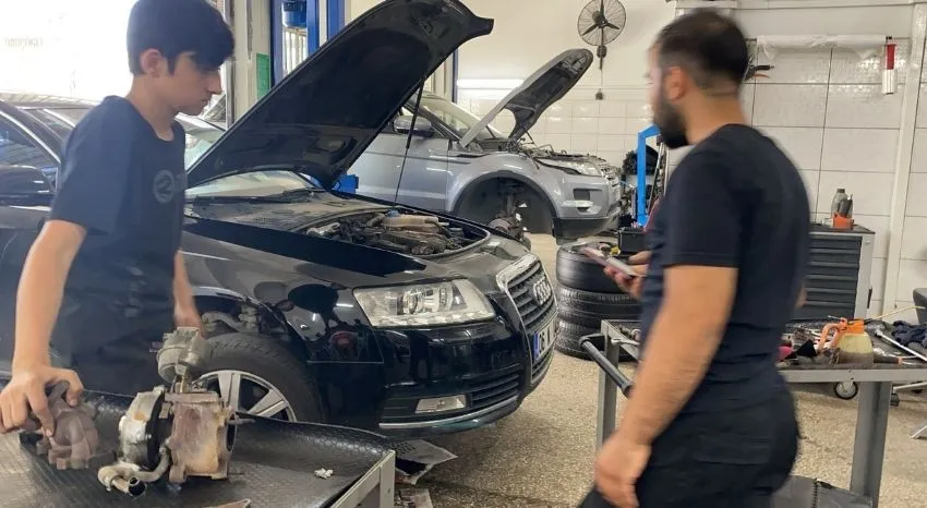 Audi aracın Yükseliş Özel Oto Servis’teki bakım işlemi